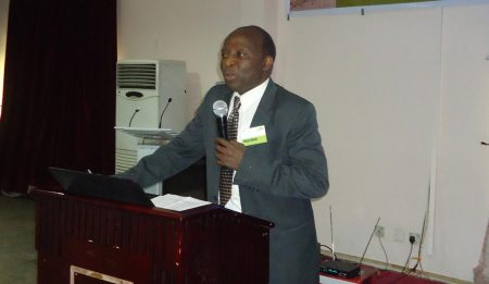 Chrys Akem reiterates the importance of promoting soybean at the workshop.