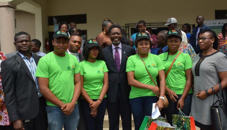 Picture of CNL General Manager Deji Haastrup with IITA Youth Agripreneurs.