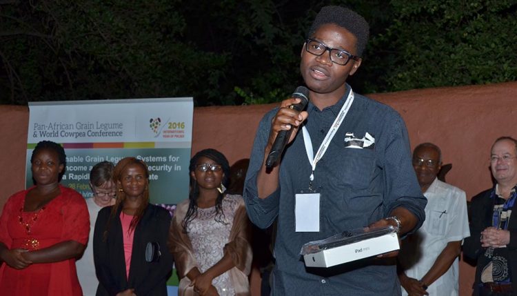 Picture of “It is indeed a great honor to be chosen as the 2016 African Young Grain Legume Scientist. It is my sincere hope that I could inspire other youths to go into agricultural research,” said Ndeve in his acceptance speech.