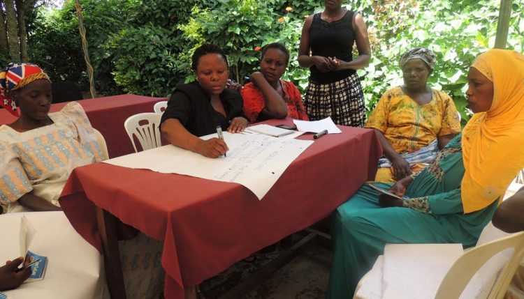 Picture of A group of women in group work during one of the feedback workshops.