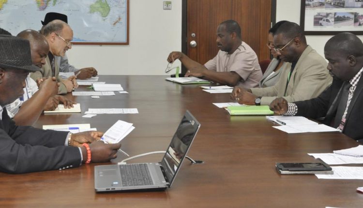 Picture of DG Nteranya Sanginga leads the meeting with CORAF Executive Director Abdou Tenkano.