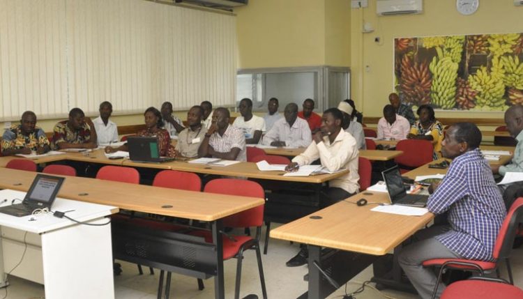 Picture of Michael Abberton addresses participants during the training course