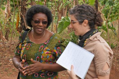 Picture of Margaret Mangheni of Makerere University in Uganda and Hale Tufan of Cornell University co-lead the GREAT training course in Uganda. Photo by D. Torrington, Cornell.