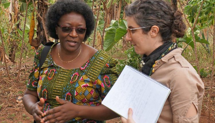 Picture of Margaret Mangheni of Makerere University in Uganda and Hale Tufan of Cornell University co-lead the GREAT training course in Uganda. Photo by D. Torrington, Cornell.