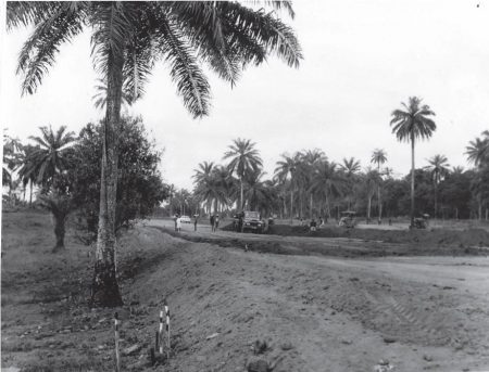 Picture of the entrance to IITA under construction in 1968.
