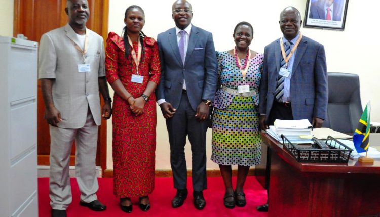 Picture of An IITA team from the East Africa hub led by Victor Manyong, R4D Director (right), visited with the Deputy Prime Minister in the Prime Minister’s Office.