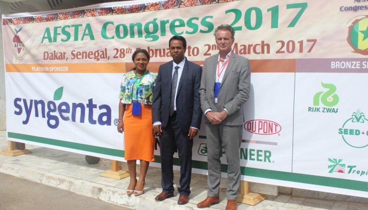 Picture of IITA representatives at the 17th annual congress of the AFSTA in Senegal.