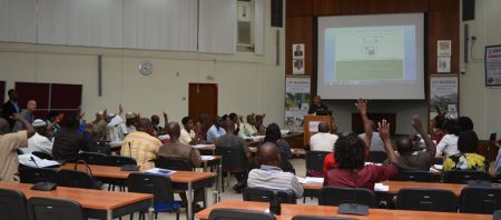 Picture of participants at the commodity management workshop.