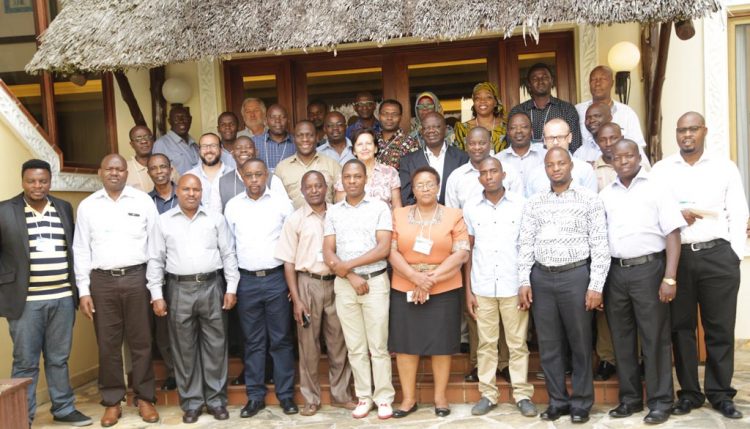 Picture of Africa RISING – NAFAKA project partners pose for a group photo during the end-of-phase meeting. Photo by Gloriana Ndibalema, IITA.