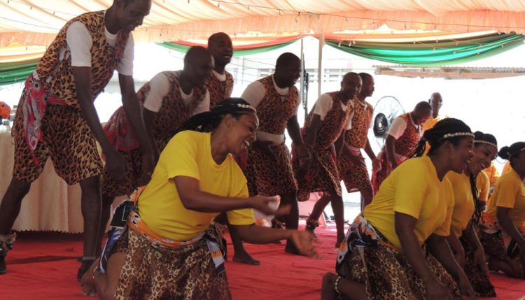 Picture of cultural troupe perform to entertain guests at the celebration event