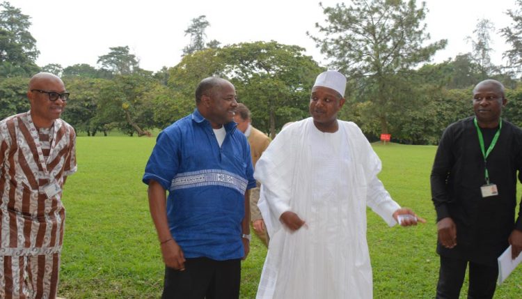 Picture of DG Nteranya Sanginga (left) and Kebbi Governor Alhaji Abubakar Atiku Bagudu.
