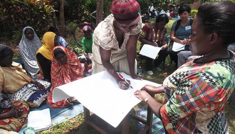 Picture of female focus group discussion in Bulabakulu Village in Zirobwe Sub-county, Luwero District in Central Uganda.