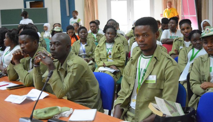 Picture of corpers attentively listening to the motivational speakers.