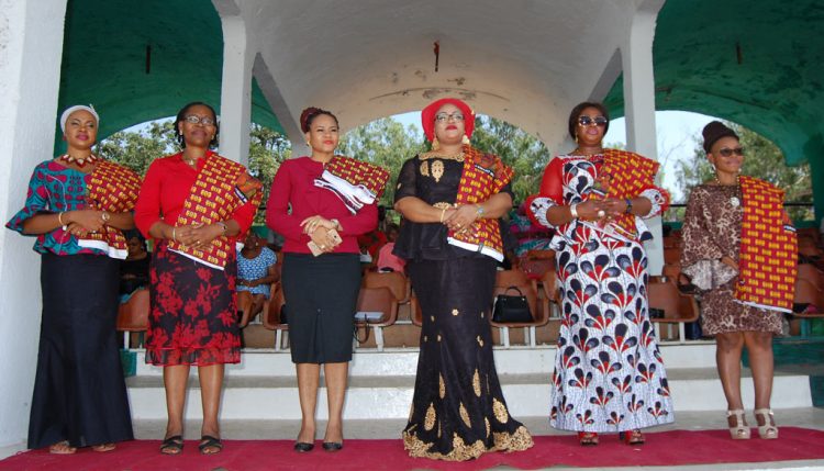 Picture of L-R: Princess Akunna Ubosi (fourth), wife of the Speaker Enugu House of Assembly, and wives of Honorable members in Enugu State.