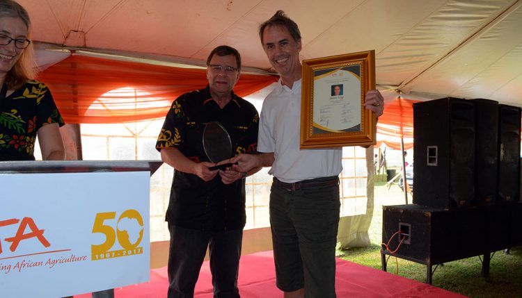 BoT Chair, Bruce Coulman and Outstanding Scientist awardee, James Legg.