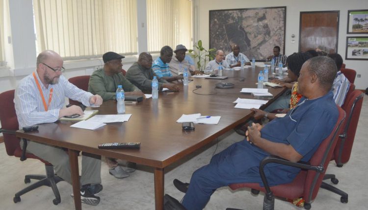 Picture of Round-table discussion during NRCRI visit at IITA