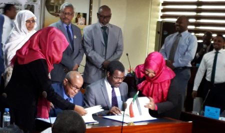 Picture of Signing of the partnership agreement between ENABLE Youth Sudan and the Savings and Social Development Bank.