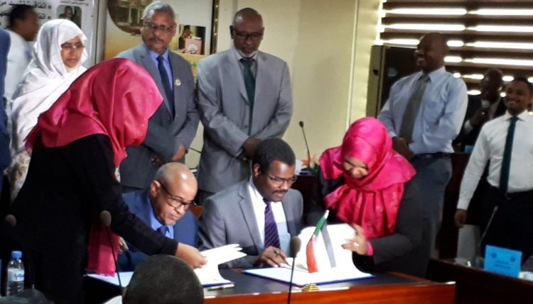 Picture of Signing of the partnership agreement between ENABLE Youth Sudan and the Savings and Social Development Bank.