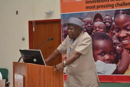 Picture of IITA Cassava Weed Management Project Leader, Alfred Dixon addressing delegates.