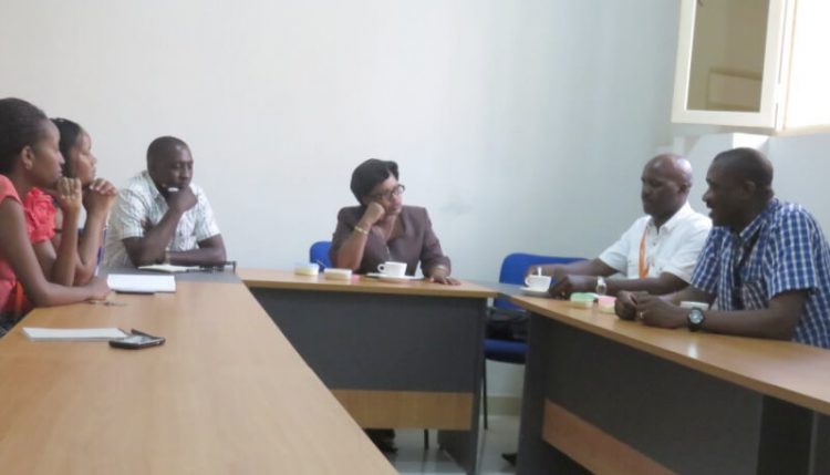 Hon. Kayitesi (centre) during her visit to IITA-Burundi.