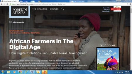 Picture of African farmers in the digital age story on Foreignaffairs.com