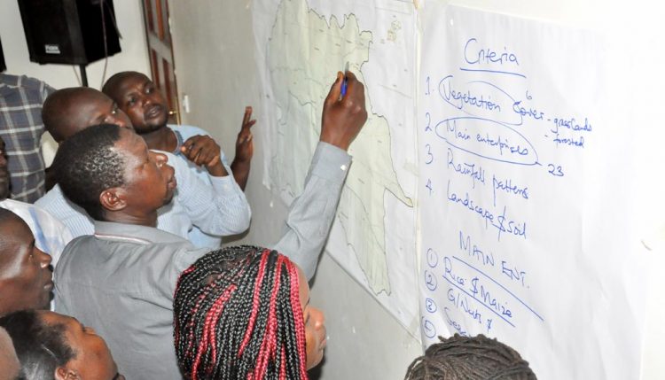 Picture of Participants planning for locally appropriate Climate Smart Agriculture options.