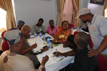 Picture of AgResults implementers and buyers linkup during the Innovation Platform workshop