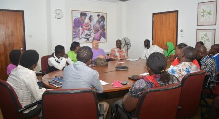 Picture of Representatives of NYCN during their meeting with IITA DDG (P4D). Photo by O.Adebayo, IITA.
